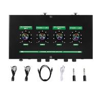 Gatuida Interfaz de preamplificador de micrófono con control de eco y volumen, kit de micrófono dual para presentaciones en, chat de juegos, karaoke para DJ, clases magistrales, interruptor de