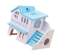 Gatuida Jaula De Villa para Hámster De Dos Pisos Juguete De Madera para Hámster Escondite De Madera para Suministros De Mascotas