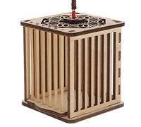 Gatuida Jaula para Grillos Portátil para Observación y Transporte, Madera Natural, Tamaño Cuadrado, para Actividades al Aire Libre, Insectos y Niños Exploradores