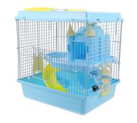 Gatuida Jaula Portátil para Hámster con Castillo y Jaula de Dos con Rueda de Ejercicio Bebedero y Comedero Hábitat Espacioso para Pequeños Roedores