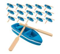 Gatuida Juego De 16 Miniature Resin and Wood Canoe Models with Paddles Detailed Craftsmanship For DIY Ocean Scene Creation and Decor