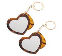 Gatuida Juego de 2 mini peines y espejos: llavero con espejo de corazón y peine, pequeño accesorio de maquillaje portátil para mujeres y adolescentes.