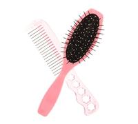 Gatuida Juego De 2 Peines Para Cuidado De Peluca Rosa, Peine Metálico Pequeño y Cepillo Desenredante De Paleta Flexible Para Mujer, Cepillo Para Cabello Grueso y Rizado, Peinado Profesional