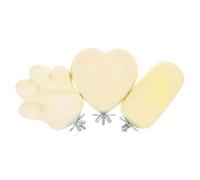 Gatuida Juego de 3 Perchas Naturales para Jaula Piedra de Afilar para Pájaros y Pequeños Roedores Plataforma de Madera Soporte Forma de Pata y Corazón Accesorio para Loros Periquitos y