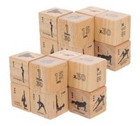 Gatuida Juego de 4 Dados de Madera para Ejercicio Dados Pequeños y para Fitness Casa Accesorios Divertidos para Yoga y Reuniones Familiares