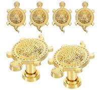 Gatuida Juego de 6 Tiradores Metálicos para Cajones Forma de Tortuga Marina Aleación de Zinc Dorada Pomos Náuticos para Armarios y Muebles de Cocina Diseño Ergonómico y Decoración