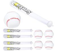 Gatuida Juego de Béisbol Inflable 1 Pelota de PVC de 40 Cm y 1 Bate Inflable de 80 Cm, Juguete Deportivo Temático para Fiestas en Piscina y Carnaval, Obsequio Seguro y Fácil de Usar