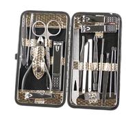 Gatuida Juego de Cortaúñas Multifuncional Kit de Cuidado de Uñas 19 Piezas Tamaño Estándar para Hombre y Mujer Uso Profesional y Doméstico Color Dorado Metálico