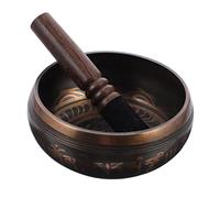 Gatuida Juego de Cuencos de Cobre para Meditación Yoga, Varilla de Madera, Diámetro 14,5 Cm, 2 Piezas, Cuencos Cantores para Relajación y Decoración de Escritorio