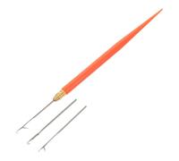 Gatuida Juego de Ganchos para Tejer Extensiones de Cabello Mango Plástico Naranja, 3 Agujas de Crochet para Rastas y Trenzas, Herramienta Portátil para Peinados Complejos, Suministros