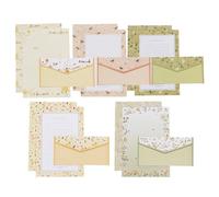 Gatuida Juego de Papelería Sobres Estampados de Flores Papel de Carta A5 Tamaño 45 Unidades 15 Sobres 30 Hojas Color Aleatorio Adecuado para Correspondencia Color Aleatorio