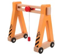 Gatuida Juego de Tren grúa de Madera para niños con Motor de inspección de simulación, Modelo de grúa ferroviaria DIY, Accesorios de expansión de vías de Tren