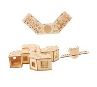 Gatuida Juego De Túneles De Madera para Hámster y Conejos, Juguete Túnel para Mascotas Pequeñas, Resistente y Seguro, Tamaño Compacto, Adecuado para Ejercicio y Exploración De Hámsteres