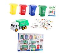 Gatuida Juguete Educativo Clasificador de Basura para Vehículo de Saneamiento Seguro y Duradero con Tarjetas Bilingües para Aprendizaje Infantil Color Aleatorio Color Aleatorio