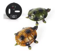 Gatuida Juguete Eléctrico de Tortuga a Control Remoto Verde Plástico Duradero Irrompible Simulación Realista Rueda Inferior 3 Canales de Movimiento para Juguete de Educación Temprana