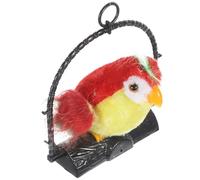 Gatuida Juguete Grabador Loro Parlante Colgante para Niños, Tamaño Medio, Función Grabación y Movimiento, Juguete Educativo Temprano, Decoración Colgante Roja sin Batería