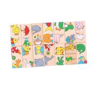Gatuida Juguete Montessori Domino Animal Puzzle Educativo de Madera para Niñas de Rompecabezas Didáctico para Desarrollo de Habilidades Regalo Seguro y Divertido