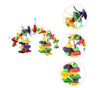 Gatuida Juguete para Morder de Madera Natural Colorido Resistente Desarrollo Inteligencia Aves Mascotas Divertido