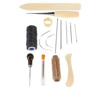 Gatuida Kit de Encuadernación Artesanal 21 Piezas para Diy, con Agujas de Ojo Grande, Hilo Encerado para Encuadernar Libros, Punzón de Precisión y Plegadora de Hueso para Manualidades