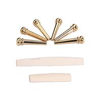 Gatuida Kit de Puente y Cejuela para Guitarra Acústica Conjunto de de con Puente de Latón Repuesto para Guitarra Folk de Cuerdas de Resonancia y