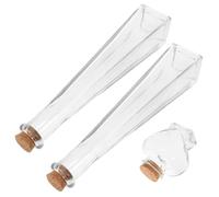Gatuida Kit para Ceremonia de Arena de Boda 3 Botellas de Vidrio Transparentes Incluye 2 Botellas Cuadradas Tapón de Corcho Adecuado para Recuerdos y Manualidades