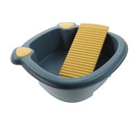 Gatuida Lavabo Para Bebés Orejas De Gato y Tabla De Lavar Integrada, Plástico Pp Engrosado, Tamaño Pequeño, Color Azul Oscuro, Adecuado Para Lavado Manual y Cuidado Infantil El Hogar