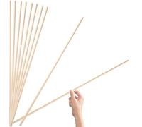 Gatuida Listones de Madera Isósceles 6 mm x 50 cm, 10 Piezas, Moldura para Ventana, Superficie Sin Rebabas, para Decoración y Modelos DIY
