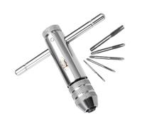 Gatuida Llave de Carraca Ajustable de Acero con Mango T para Machos de Roscar M3-M8 Herramienta Manual Reversible para Roscado Adecuado para Reparación de Bicicletas y Montaje de