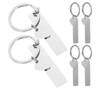 Gatuida Llavero Colgante de Acero Inoxidable 5 Piezas Etiquetas Rectangulares Personalizables 50X12 MM Corazón Colgantes en para DIY Grabado y Manualidades Accesorios para