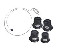 Gatuida Lupa de Joyero y Relojero Diadema Ajustable, Cristal Óptico y Estructura Metálica, Herramienta Ligera para Reparación de Relojes y Joyas Profesionales, 4 Unidades Color Aleatorio