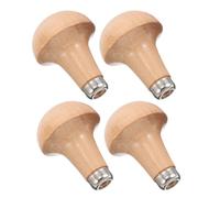 Gatuida Mangos de Madera para Buril y Lima Mango Ergonómico Forma de Hongo 4 Piezas Repuesto para Herramientas Manuales de Carpintería y Grabado Uso en Bricolaje y Reparación