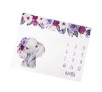Gatuida Manta Mensual para Ñiño de Franela Manta para Fotos de Recién Nacido Diseño de Elefante Tamaño Elástico Ajustable Adecuado para Sesión Fotográfica y Uso Diario