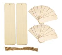 Gatuida Marcapáginas de Madera sin Terminar Rectangulares 60 Unidades 12 X 3,3 Cm con Agujero para Manualidades DIY Etiquetas Colgantes para Regalos y Scrapbooking en Fiestas