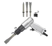 Gatuida Martillo Neumático de Pala 150 Tipo Aleación de Aluminio Resistente Control de Presión Ajustable y Juego de Cinceles para Corte y Desbarbado Herramienta Multifuncional para