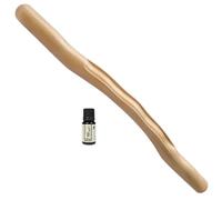Gatuida Masajeador Corporal de Madera Natural para Alivio de Fatiga Bastón Manual para Espalda Cuello y Extremidades con Aceite Esencial de Artemisa Incluido Diseño Ergonómico para Masaje