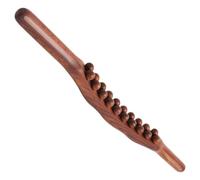 Gatuida Masajeador de Madera Maciza para Pies y Espalda, Varilla de Masaje 20 Cuentas Dobles, Palo Raspador Corporal para Relajación Muscular, Herramienta de Masaje para Uso Doméstico,