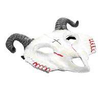 Gatuida Máscara de Cabra Blanca Lágrimas de Sangre para Cosplay y Fiesta de Halloween, Accesorio de Disfraz Realista y Ligera para Mascarada y Eventos de Terror