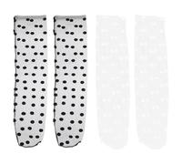 Gatuida Medias Transparentes de Tul Tobillo Lunares Medias de Lunares Negras y Blancas Calcetines Finos y Transpirables Talla Única 2 Pares para Uso Diario y Elegante