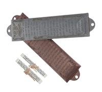 Gatuida Mezuzá Metálica para Puerta 13x3 Cm, 2 Juegos con Pergaminos Kosher, Aleación Antigua en Plata y Cobre Rojo, Adorno Religioso Judío para Bendición y Decoración del Hogar