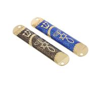 Gatuida Mezuzá para Puerta 2 Piezas Metálica Bendición Judía Kosher, Colores Azul y Negro, Pergamino Decorativo para Dormitorio y Entrada, Protección Religiosa y Decoración Navideña