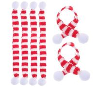 Gatuida Mini Bufandas Navideñas para Botella de Vino 6 Unidades Rojo y 2X30 CM Decoración Textil para Botellas y Manualidades Adornos Festivos para Comedor
