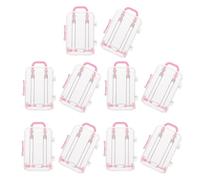 Gatuida Mini Maletas para Recuerdos de Fiestas 10 Piezas Caja de Obsequio Portátil de Plástico Rosa Maleta Pequeña Compartimentos para Dulces Joyas y Maquillaje Adecuado para