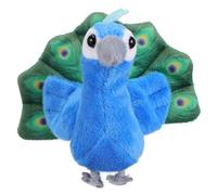 Gatuida Mini Marioneta de Dedo de Pavo Real de Peluche, Juguete Interactivo para Bebés, Tamaño Mini, Diseño Realista, Adecuado para Narración de Cuentos y Juegos Educativos