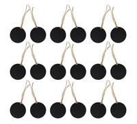 Gatuida Mini Pizarras Redondas Colgantes 20 Unidades Etiquetas Pequeñas de Pizarra Negra Reutilizables Etiquetas de Madera para Nombres y Comida Ideales para Buffet Fiestas y