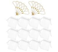 Gatuida Mini Pulsera de Rosario para Bautizo y Comunión con Cuentas de Perla y Cruz Color Oro Sintético Tamaño 7X9 CM Pack de 12 Unidades Obsequio Espiritual para Bodas y