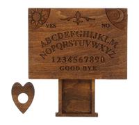 Gatuida Mini Tablero de Madera Miniatura con Cajón Secreto, Tablero de Espíritus Pequeño para Decoración de Brujas y Suministros para Fiestas de Halloween, Juego de Adivinación Portátil
