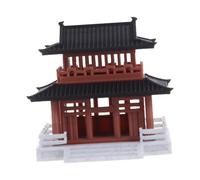 Gatuida Miniatura Arquitectónico Retro Doble Estatua de Pabellón Antiguo para Decoración de Paisaje Peceras y Jardines Zen Adorno Duradero para y Micro Paisaje