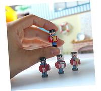 Gatuida Miniatura de Muñeco Tamborilero de Madera Accesorio Decorativo para Casita de Muñecas Escena Miniatura Figura Artesanal Duradera para Decoración
