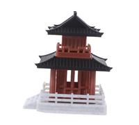 Gatuida Miniatura Pagoda Doble Estilo Retro para Decoración de Arquitectónico Compacto para Micro Paisajes y Ornamentos de Pecera