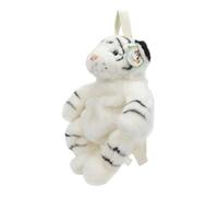 Gatuida Mochila De Peluche Animal Tigre para Niños, Diseño De Dibujos Animados, Material Suave, Color Gris, Mochila Escolar Ligera para Viajes y Actividades Al Aire Libre, Tamaño Compacto